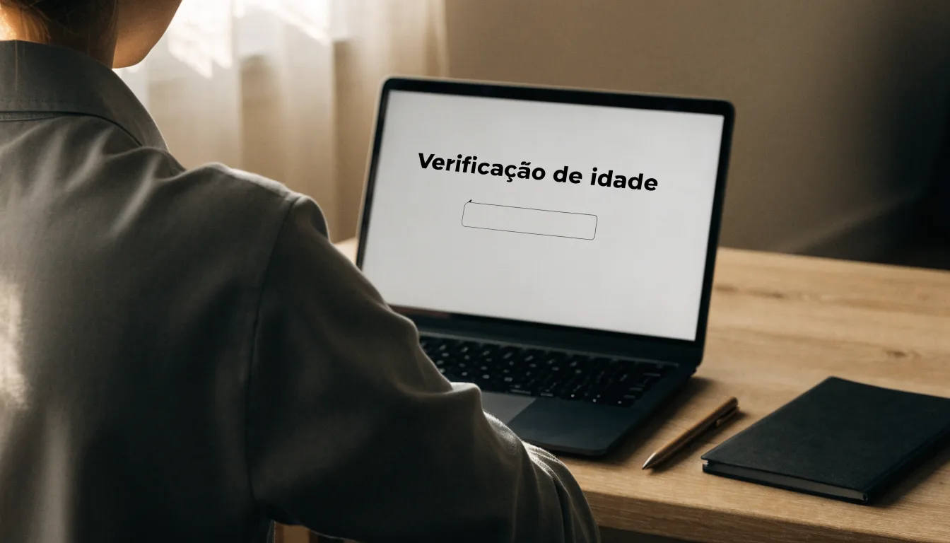 Uma folha de licença em papel com um selo vermelho, pousada numa secretária de madeira ao lado de uma caneta